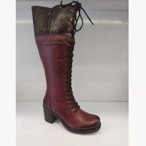 Greyder burgundy lace-up/combat boots